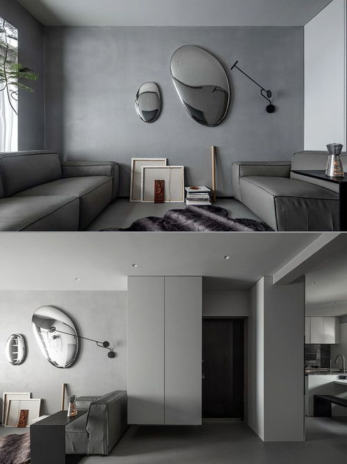 全灰色水泥風(fēng)的家,不同質(zhì)感,不同層次,高級