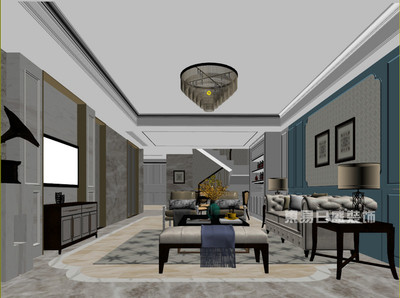 藍(lán)郡左岸 現(xiàn)代美式裝修 客廳設(shè)計(jì)圖效果圖_裝修效果圖大全2017圖片 1146450 -東易日盛裝飾
